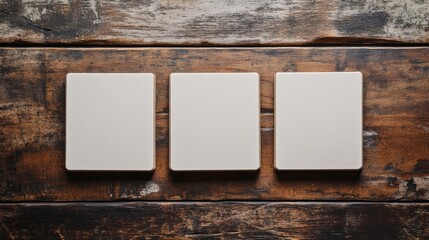 Three Blank Tiles for Scrabble Board Game