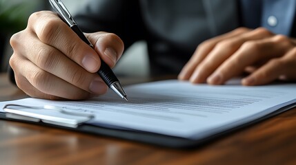 Professional meeting with CEO and employee, both reviewing documents in a minimalist workspace