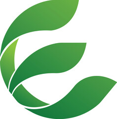 Green Leaf E logo design. Green E logo design. E logo design. Vegetable food logo design. Organic food logo vectors. Halal food E logo vectors. E letter logo. Simple icon vectors. Fresh food logo