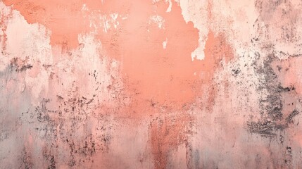 Trendy peach fuzz color concept featuring a grunge wall texture Background includes selective focus with ample copy space