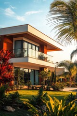 Fototapeta premium House with Palm Tree