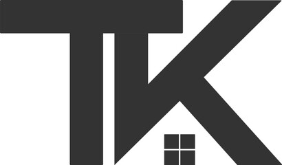 Letters TK logo design. House TK logo vectors. KT logo vectors. House Building logo design. Abstract hotel logo vectors. Property  logo design royalty free download. Real estate logo vectors