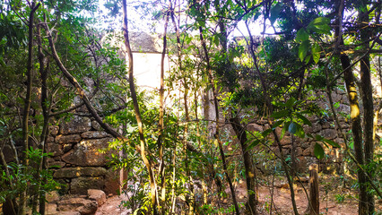 Ruins of an old fort from the gold mining era near Belo Horizonte, in the state of Minas Gerais, Brazil