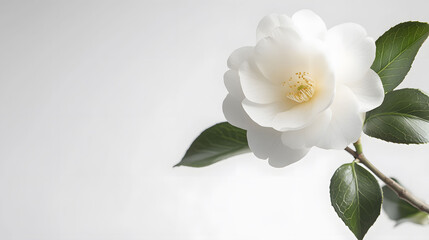 Fototapeta premium White rose isolated on black, a symbol of love and purity