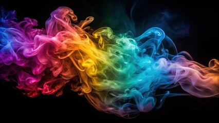Obraz premium Vibrant smoke swirls in a dark studio art installation mesmerizing abstract photography