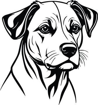 recommend clip art: Dog head line drawing minimalist design