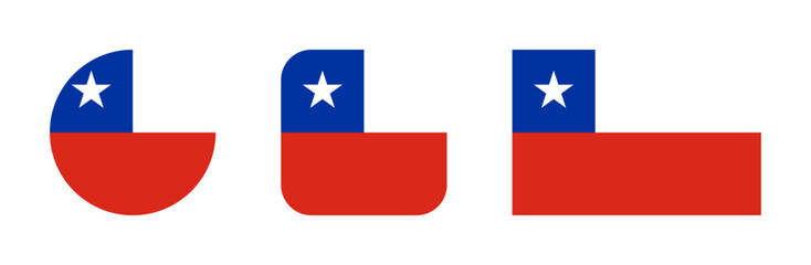 Chile flag icon set