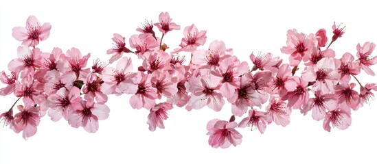 Obraz premium Sakura Pink Is Full Isolated Dicut With Clipping Path On White Background