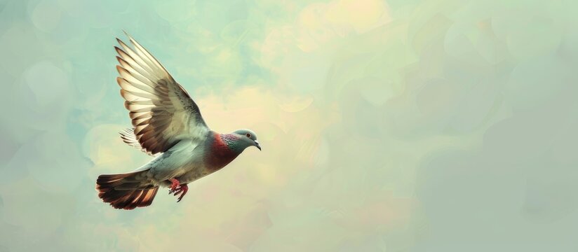 A Lonely Piegeon With The Sky For The Background