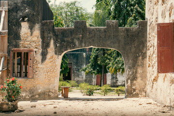 Scenic view of the architecture on the ruins of Old Fort in Old Stone Town Conservation Area in...