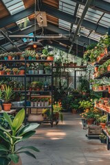 Fototapeta premium A digital enterprise focused on retailing flowers and plants in an industrial complex