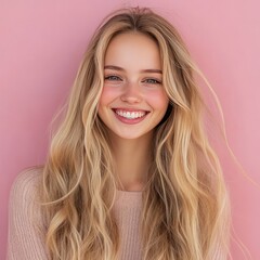 Naklejka premium A girl with long hair, beautifully, ultra realistic portrait