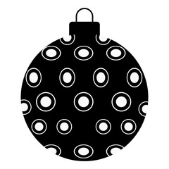 Christmas Ball Silhouette. Vector Illustration on White Background.