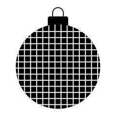 Christmas Ball Silhouette. Vector Illustration on White Background.