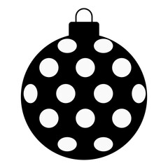 Christmas Ball Silhouette. Vector Illustration on White Background.