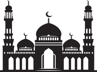 mosque silhouette set vector Ramadhan kareem