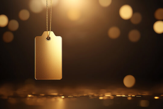 Price tag with gold accents, luxurious value, 3D illustration