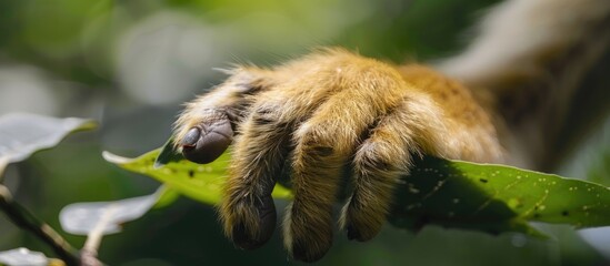 Monkey Paw Isolated On Nature Animal Mammal