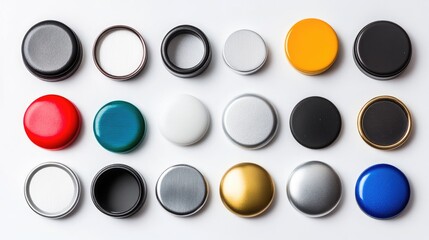 Set of diverse magnets isolated on a white background with a clipping path