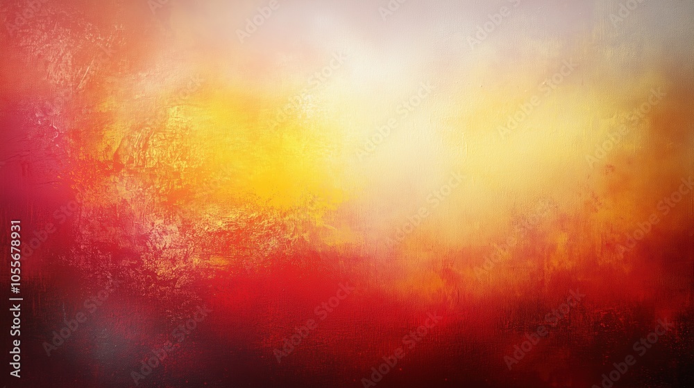 Poster Abstract background featuring soft red and yellow tones with a light gradient and a blurred texture reminiscent of an old canvas. This vintage-inspired artwork showcases expressive brush strokes, crea