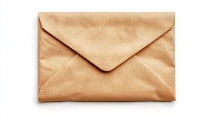 Brown sealed envelope isolated on a white background