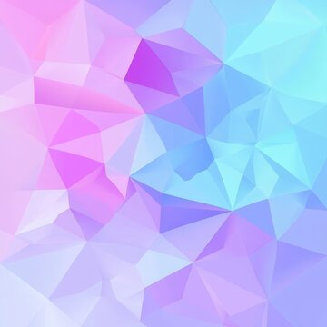 Abstract Geometric Background, Pastel Pink, and Blue Triangles, Creative Design, Polygonal Art