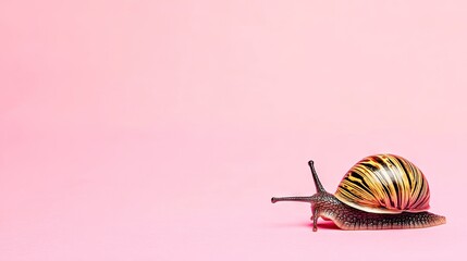 Minimalist snail mockup with a neutral background, focusing on shell textures and organic movement.