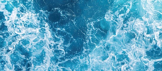 Fototapeta premium Blue Frothy Surface Of Sea Water For The Designs Decoration And Nature Background Concept