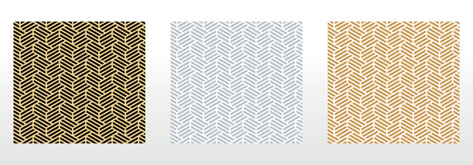 Set of abstract geometric patterns. Seamless vector backgrounds. Colored ornaments Graphic modern patterns Simple lattice graphic design