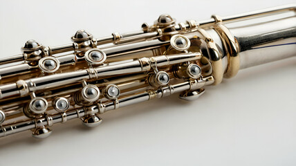 Fototapeta premium musical flute isolated on white