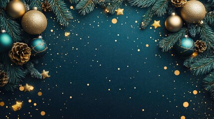 Horizontal holiday banner for Christmas and New Year suitable for website headers or posters Festive backdrop for the season