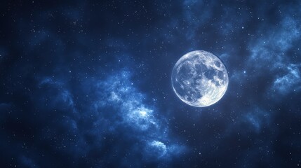 Obraz premium Night sky with moon and stars.