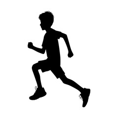 Title boy running silhouette 