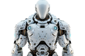 Robotic Outer Casing Detail Isolated on Transparent or White Background