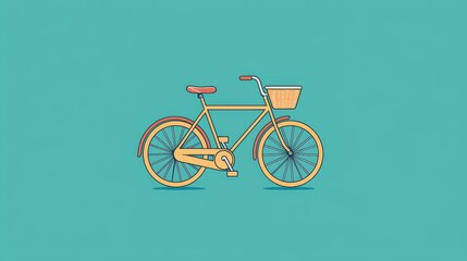 Bicycle basket icon, symbolizing eco-friendly transportation and a chic lifestyle.