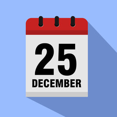 December 25, Flat icon calender