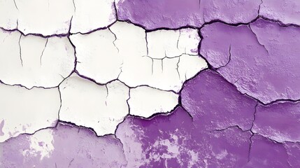 Fototapeta premium Art, Oil Painting, Thick and Cracked, White and Purple, Abstract Image, Texture, Pattern Background, Wallpaper, Smartphone Cover and Screen, PC, Laptop, 9:16 and 16:9 Format