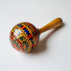 A maraca on a white background.