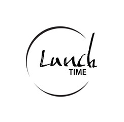 Fototapeta premium lunch time text 