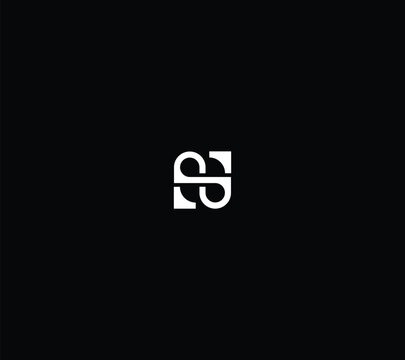 Letter A or AA or NS monogram with black background.