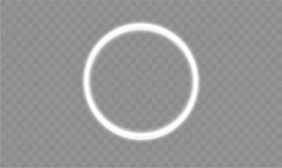 Light circle white swirl. Curved white line light effect. Darkening of the moon. Flash vector semicircle and spark light effect. Podium, radial platform.	