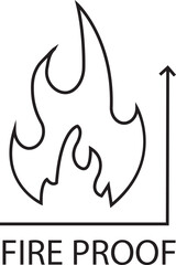 Fire protection icon. Solid icon vector illustration. For website design, logo, app, template, etc. Fire resistant concept line icon. Simple element illustration with transparent background.