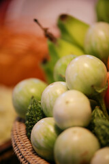 태국 재래시장에서 판매하는 신선한 야채,채소,과일들