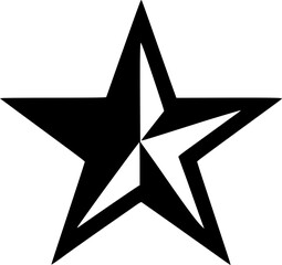 Simple Star Outline for Logos, Stickers, and Packaging