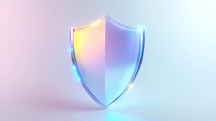 Colorful Shield with Light Gradient Symbolizing Safety