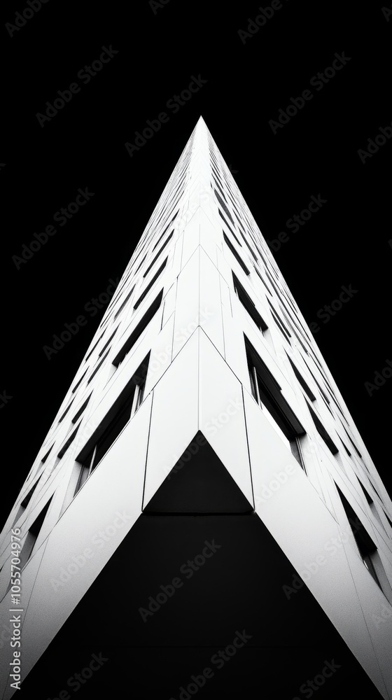 Aufkleber a tall building with a triangular shape