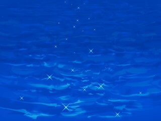 Obraz premium 夜の海の水面 イラスト素材