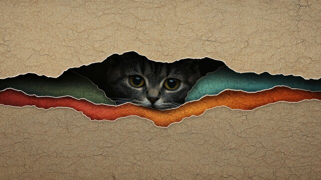 Mischievous cat unleashing chaos in a vividly colored rainy scene unraveling hidden surprises and fun