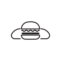 cloud burger logo design icon business