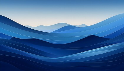 Abstract Blue Mountain Landscape